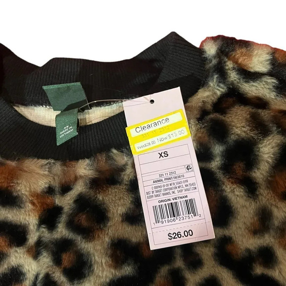 NWT Wild Fable Fuzzy Leopard Print Sweater Size XS - Picture 4 of 6